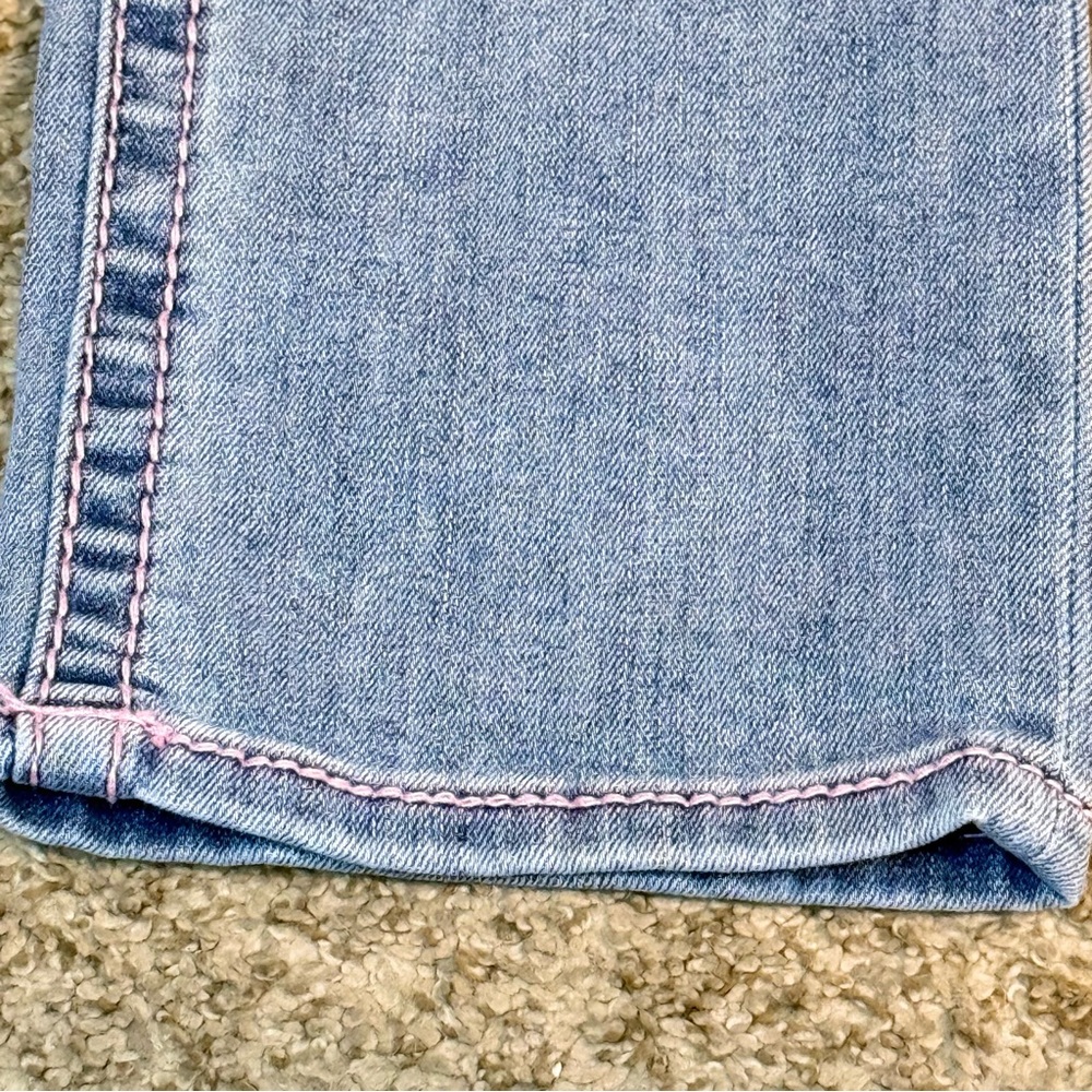 NWOT True Religion Billie Super T Pink Stitch Straight Jeans - Size 24 - Picture 8 of 10